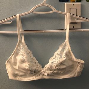 Unlined White Lace Bra